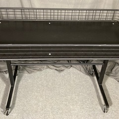 折りたたみワゴン 　幅約120×奥行約60×高さ約80cm ブラック 店舗用品 陳列什器 販売ワゴン セールワゴン 工具不要 店頭陳列NO.43の画像