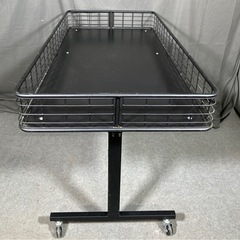 折りたたみワゴン 　幅約120×奥行約60×高さ約80cm ブラック 店舗用品 陳列什器 販売ワゴン セールワゴン 工具不要 店頭陳列NO.43の画像