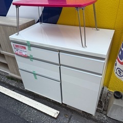 キッチンカウンター　キッチン収納　ホワイトの画像