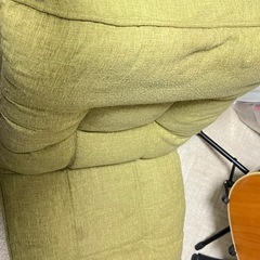 ふかふかリクライニング座椅子 グリーン系　幅広・ロングタイプの画像