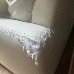 傷あり 3人掛けソファ オットマン付き
の画像