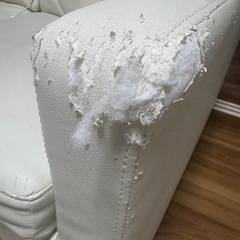 傷あり 3人掛けソファ オットマン付き
の画像