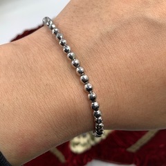 Pt850 ミラーボール　ブレスレット　10.1g 約18cmの画像