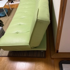引き取り・期間限定　ソファベッド　グリーン　　の画像