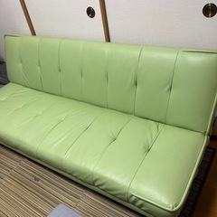 引き取り・期間限定　ソファベッド　グリーン　　の画像