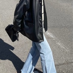 Chillfarオーバーサイズフェイクレザージャケットの画像