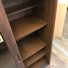 【ジャングルジャングル広陵店】家具　キャビネット　スライド扉　ブラウン　【ジモティー特別価格！！】の画像