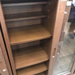 【ジャングルジャングル広陵店】家具　キャビネット　スライド扉　ブラウン　【ジモティー特別価格！！】の画像