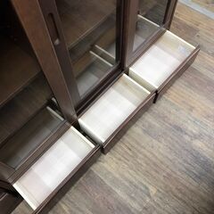 【ジャングルジャングル広陵店】家具　キャビネット　スライド扉　ブラウン　【ジモティー特別価格！！】の画像
