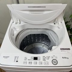 R481 ☀️ ジモティー限定特別価格！ 2023年製の高年式！ SHARP 洗濯機 （洗濯5.5㎏) ES-GE5G ⭐ 動作確認済 ⭐ クリーニング済の画像