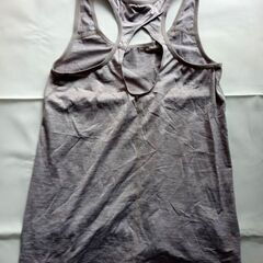 バックオープン タンクトップ グレー スポーティ サイズMの画像