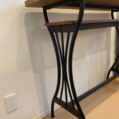 『バーカウンター風ウッドサイドテーブル』 椅子1脚付きの画像