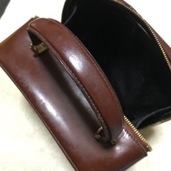 正規品 オールドグッチ バニティバッグ バンブー エナメル ブラウンの画像