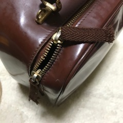 正規品 オールドグッチ バニティバッグ バンブー エナメル ブラウンの画像