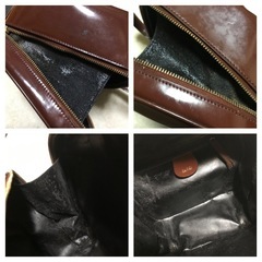 正規品 オールドグッチ バニティバッグ バンブー エナメル ブラウンの画像