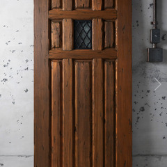 【鍵付き、木造レトロで可愛いドア】の画像