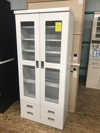 ジャングルジャングル貝塚店　食器棚　収納棚　ホワイト　収納力抜群　貝塚市　二色浜　リサイクルショップ