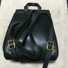 激レア 正規品 オールドグッチ ターンロック レザーバックパック ダークグリーンの画像