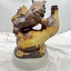 【❗️✨インテリアにもおすすめ✨❗️】シーサー陶器酒器（現状品）🔥縁起物／沖縄伝統工芸／飾り壺の画像