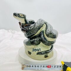 【❗️✨縁起物✨❗️】陶器製 ヘビ酒器（2001年製）🐍現状品／干支置物の画像