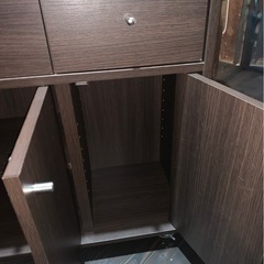 キッチンカウンター キャビネット キャスター 鍵 付き【美品】の画像