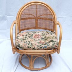 ラタン 籐 回転座椅子 B 藤の画像