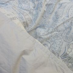 羽毛布団（ブルー）　ホワイトグースダウン　　薄手タイプ　シングル　の画像