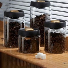 ホウケイ酸ガラス製 保存容器　真空ジャー　ガラスボトルの画像