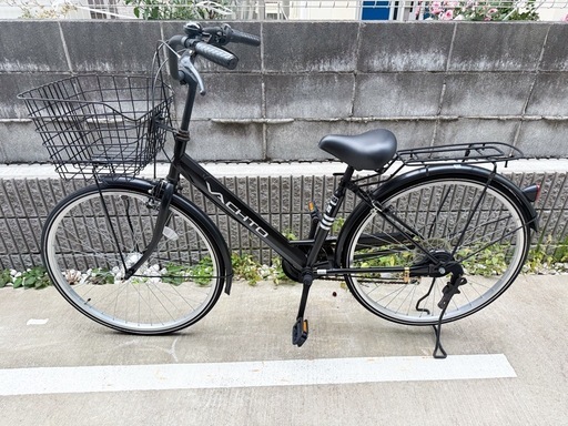 【※受け取り決定済み】自転車 ママチャリ ブラック 6段変速 オートライト