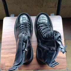 新品 25cm レディース ブーツ ブラック 厚底 シューズ 識別番号:【B082-S】の画像