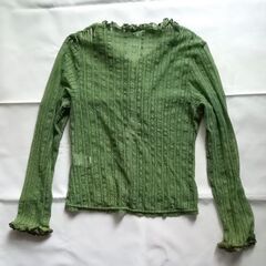RISCAL レースカーディガン フリル オリーブグリーン 長袖 サイズMの画像