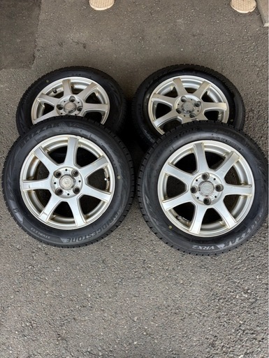 ブリザックVRX2 155/65R14バリ山　ホイール付き PCD100