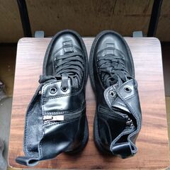 新品 24.5cm レディース ブーツ ブラック 厚底 シューズ 普段着 識別番号:【B083-S】の画像