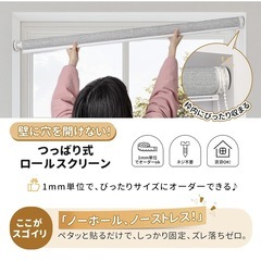 【新品未開封品】ロールスクリーン つっぱり式 ロールカーテン突っ張り式 非遮光 ロールカーテン 採光タイプ 目隠し UVカット 断熱 取り付け簡単穴開け不要 遮熱 表裏同色の画像