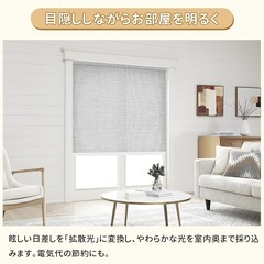 【新品未開封品】ロールスクリーン つっぱり式 ロールカーテン突っ張り式 非遮光 ロールカーテン 採光タイプ 目隠し UVカット 断熱 取り付け簡単穴開け不要 遮熱 表裏同色の画像