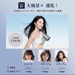 大風量ヘアドライヤー(美容師監修)の画像
