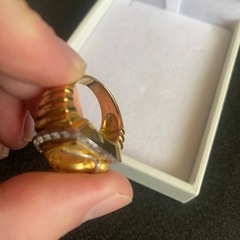 期間限定 k18 ダイヤ 金 ホース リング 15.9gの画像