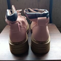 新品 24cm レディース ブーツ ピンク 厚底 シューズ 普段着 識別番号:【B086-S】の画像