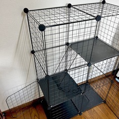 ケージ　キャットケージ　3段　組立式　ブラック の画像