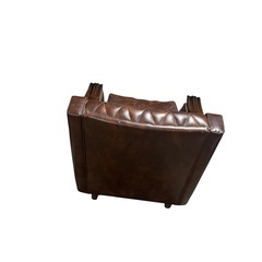 【ジ1113-04】昭和レトロ系❗️アンティーク‼️1人掛けブラウンレザーソファの画像