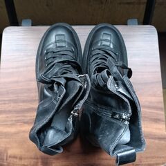 新品 22.5cm レディース ブーツ ブラック 厚底 シューズ 普段着 識別番号:【B089-S】の画像