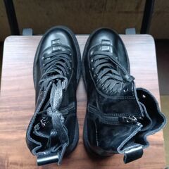 新品 24.5cm レディース ブーツ ブラック 厚底 シューズ 普段着 識別番号:【B090-S】の画像