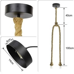 天井照明 麻ロープペンダントライト 2灯 の画像