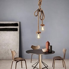 天井照明 麻ロープペンダントライト 2灯 の画像