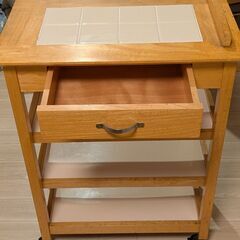 キッチンワゴン　4段　引出・キャスター付きの画像