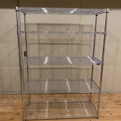 【取引中】大型スチールラック 幅120cm 高180cm 5段 シルバーラック メタルラック オフィス使用 の画像