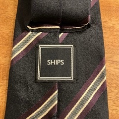 SHIPS ネクタイ ネイビー ストライプの画像