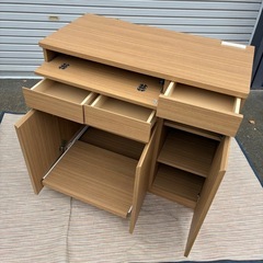 パソコンデスク　ファックス台兼用デスク　プリンター収納　ラック　収納家具の画像