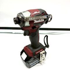【美品】マキタ/makita インパクトドライバー TD173DGXAR 18V 6.0Ah BL1860B DC18RF オーセンティックレッドの画像