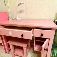 学習机+椅子+デスクライト+カラーボックス セット(バラ相談)の画像